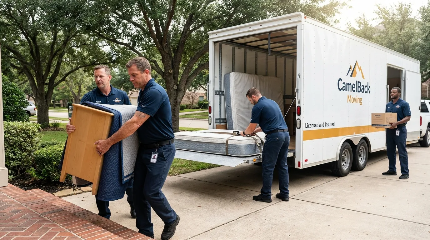 Crew loading residential truck for cross-state move from Heber City, UT