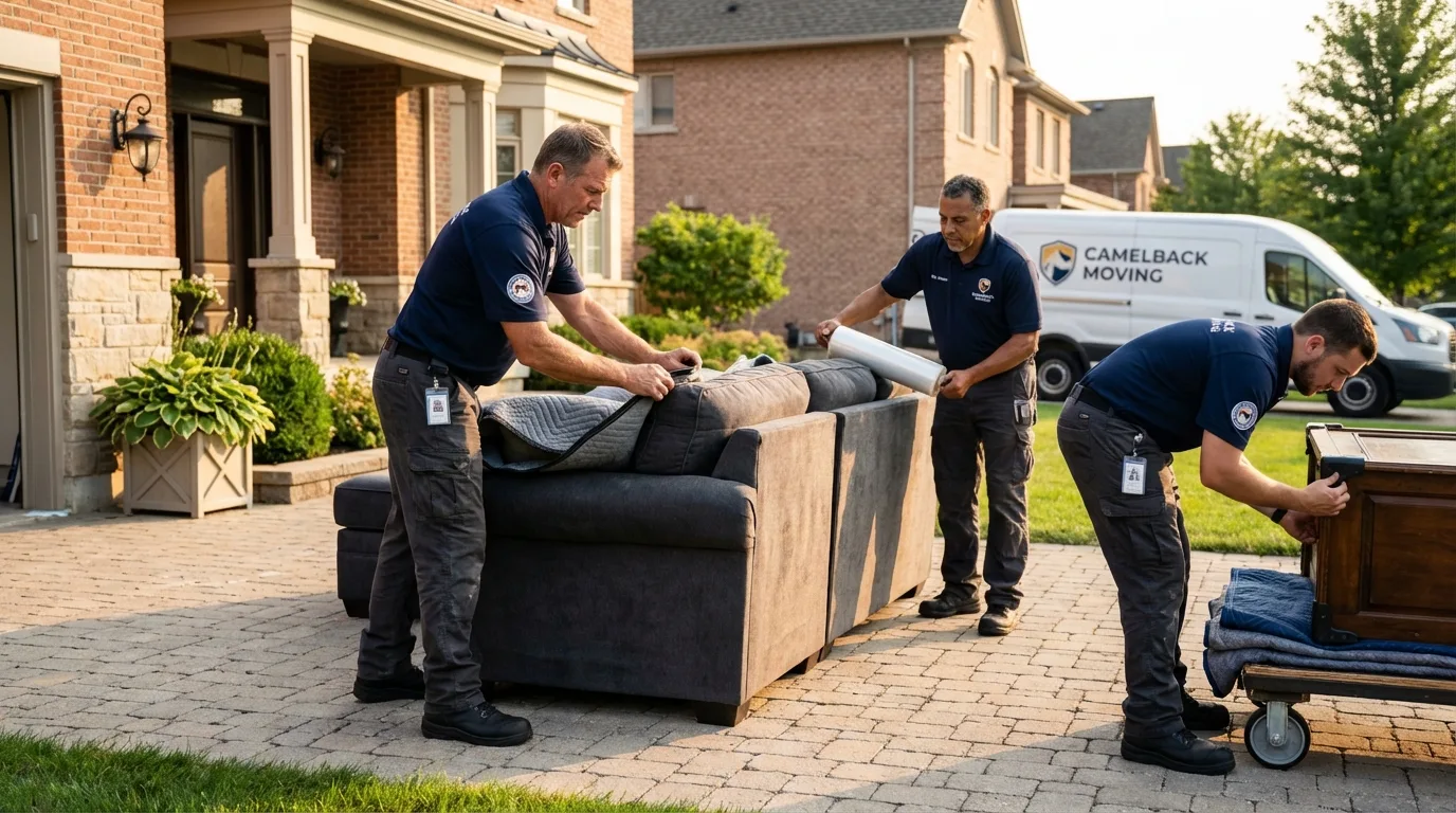 Large estate moving crew wrapping furniture in Heber City, UT