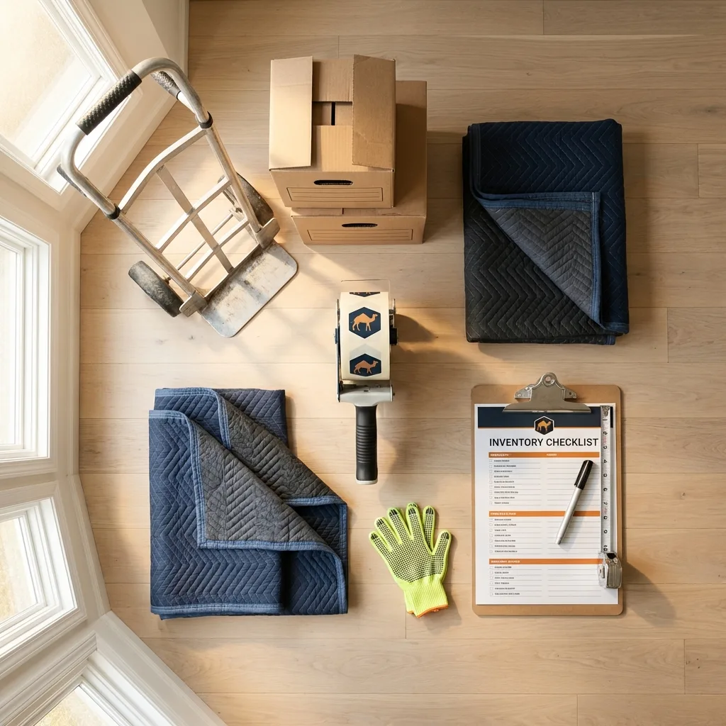 Professional moving supplies and packing materials layout for Heber City residential relocations